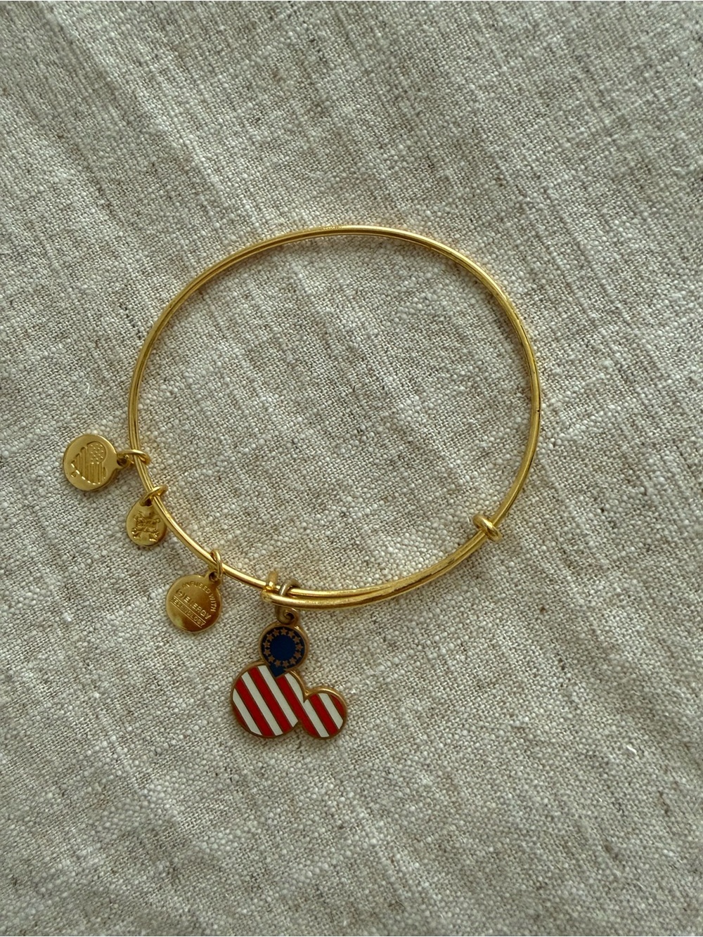 Disney American Flag Alex and Ani Charm Bangle Bracelet